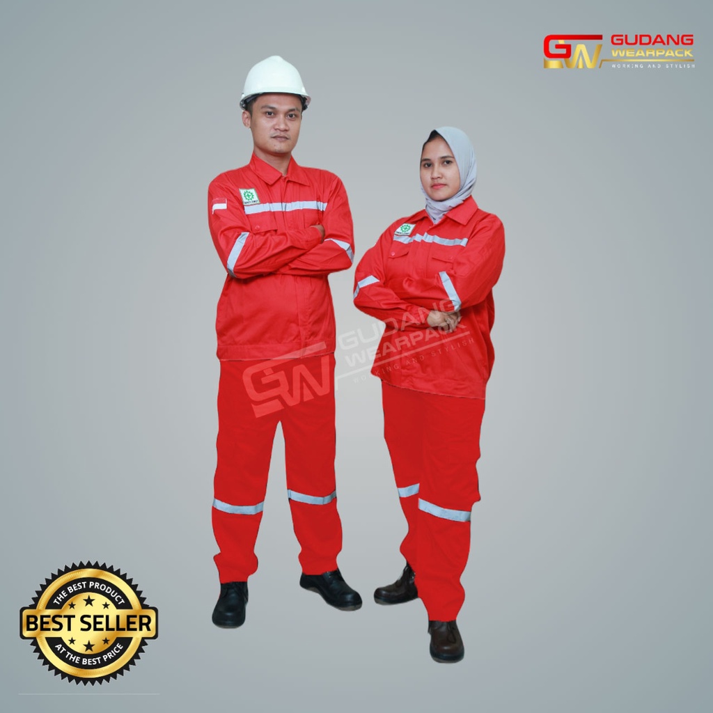 SETELAN Wearpack MERAH POLOS (setelan standar)