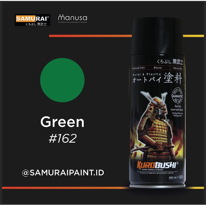 Samurai Paint Standard Green 162 Hijau Standar #162 Cat Aerosol Kualitas Kompresor