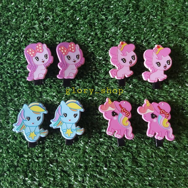 1 PASANG Jepit rambut unicorn/jepit rambut/aksesoris rambut anak/aksesoris rambut unicorn
