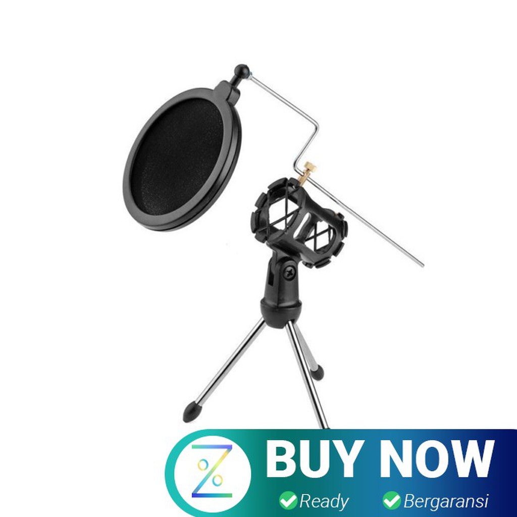 Zeepin Mini Tripod Stand Mikrofon Universal dengan Pop Filter - PS-05