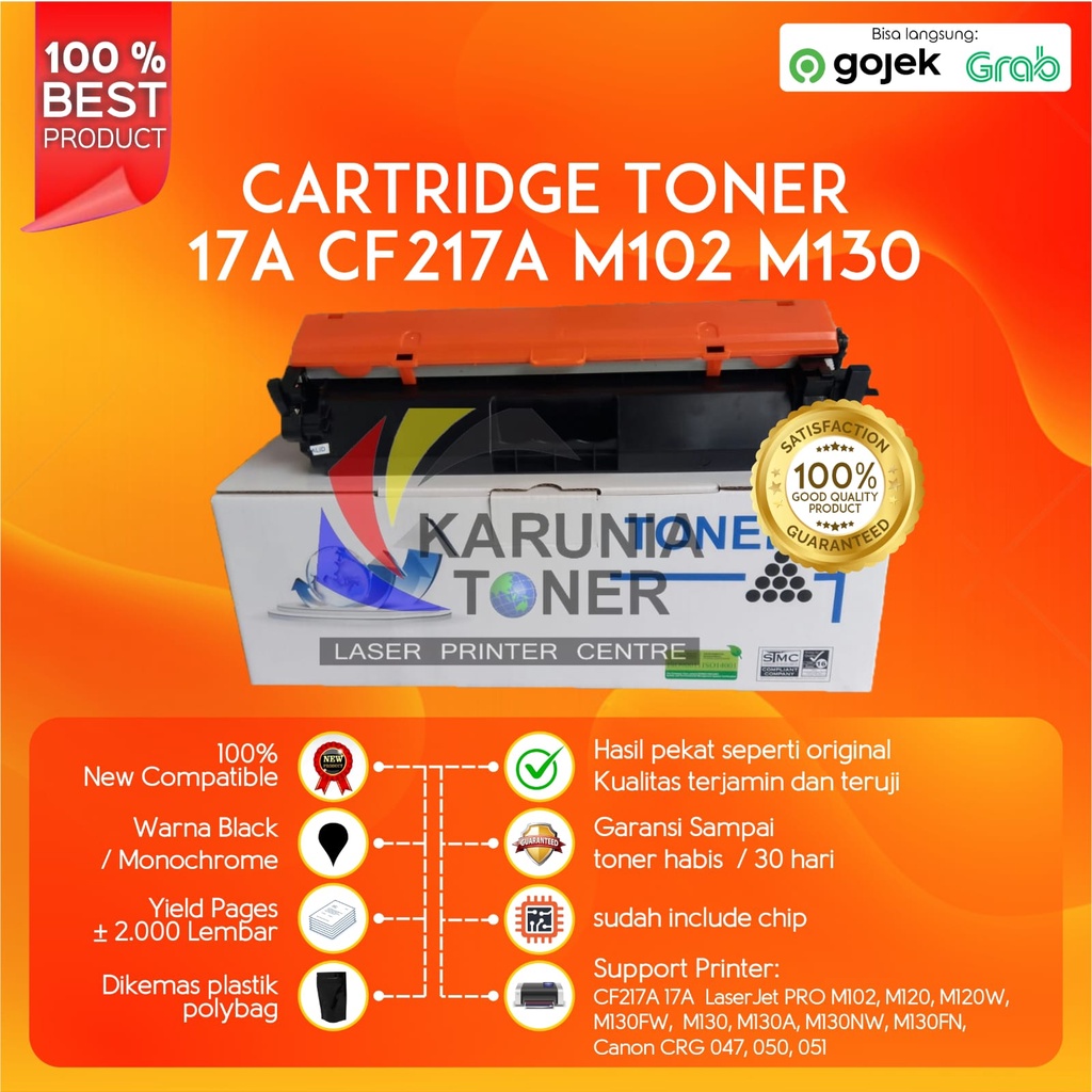 Toner Cartridge Compatible P SERIES 17A CF217A Pro M102 M102a M130 M130fw Plus Chip