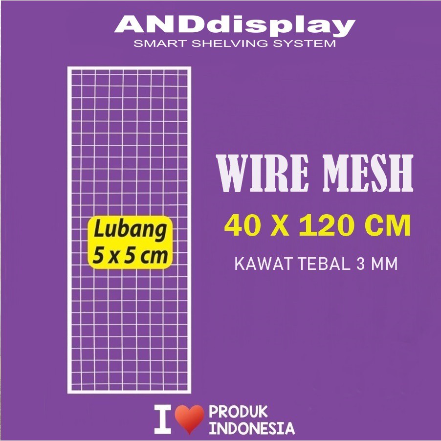 WIRE GRID MESH 40 X 120 CM - KAWAT JARING KOTAK - RAM DINDING BINGKAI