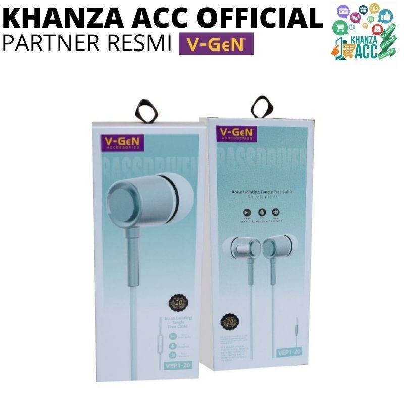 KHANZAACC Earphone VGeN VEP1-20 Wired Handsfree Headset Stereo Sound Xtra Bass V-GeN Earphones