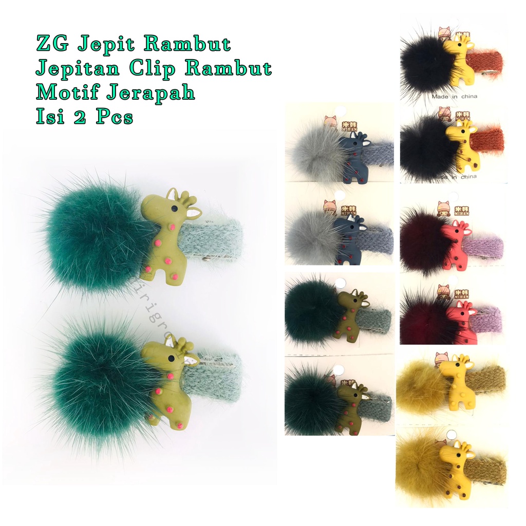 Jepit Clip Rambut *ZG Jepit Rambut*Motif  Imut *Aksesorias Rambut Isi 2 Pcs