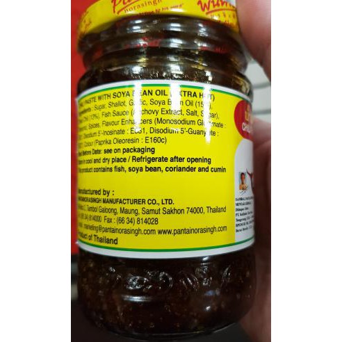 

Discount Pantai Norasingh Chili Paste with Soya Bean Oil Extra Hot 227gr Ayo Order