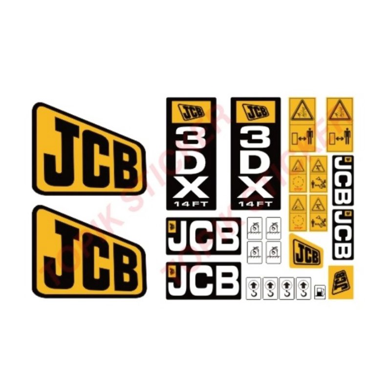 Stiker Backhoe Loader JCB 3DX, Stiker Alat Berat
