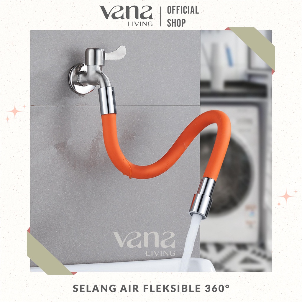 Vana Selang Keran Air Fleksible 360 Derajat Extension Water Hose Cuci Piring Muka Kaki Isi Wastafel Ember Flexible