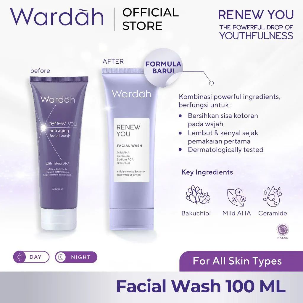 Wardah Renew You Series / Wardah Renew You Facial Wash / Wardah Renew You Day Cream / Wardah Renew You Night Cream