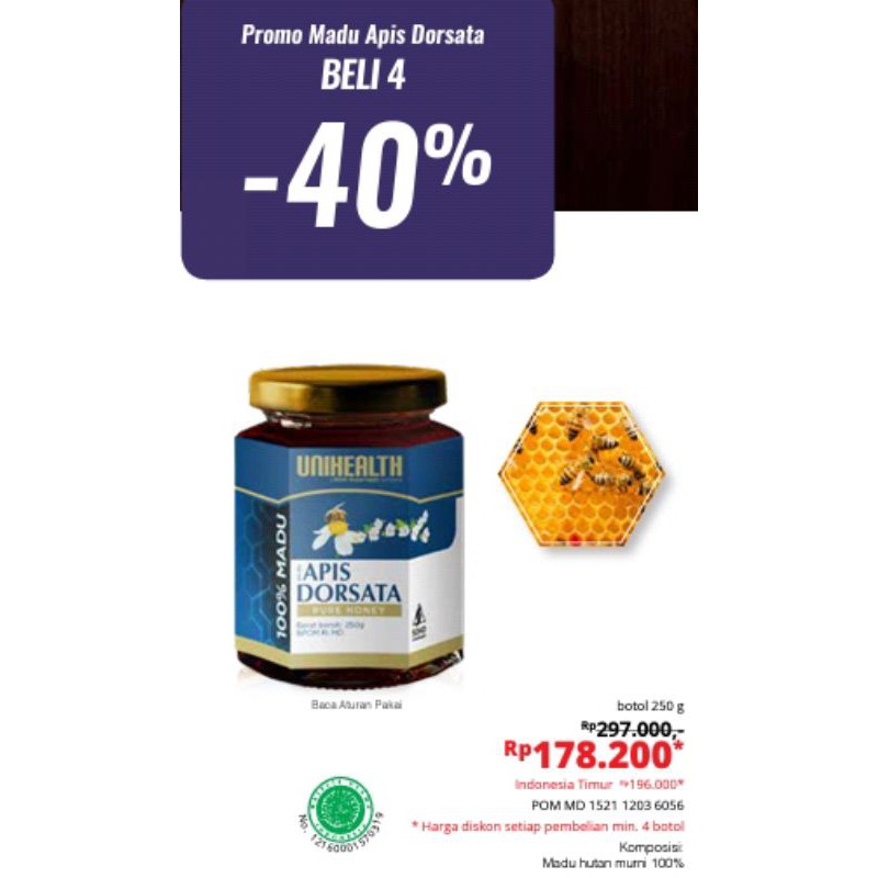

Madu Apis Dorsata Beli 4 Disc. 40%
