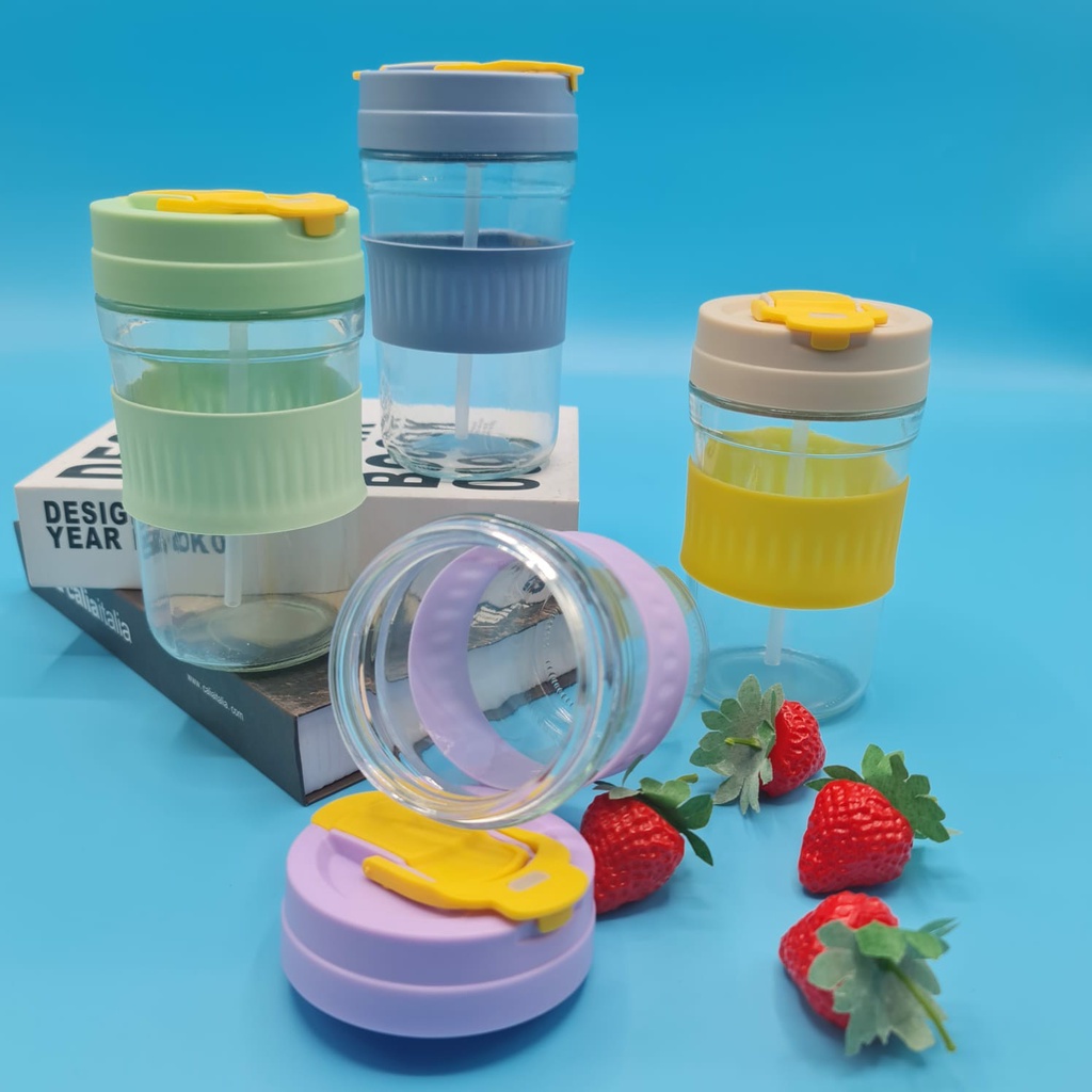 BOTOL MINUM KACA 500ML BOTOL UNIK VIRAL