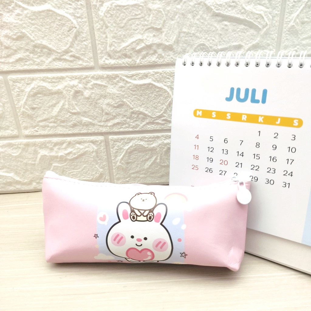 COD KOTAK PENSIL MOTIF LUCU UNIK / TEMPAT PENSIL / KOTAK PULPEN / TEMPAT ALAT TULIS PGS-KELINCI PINK