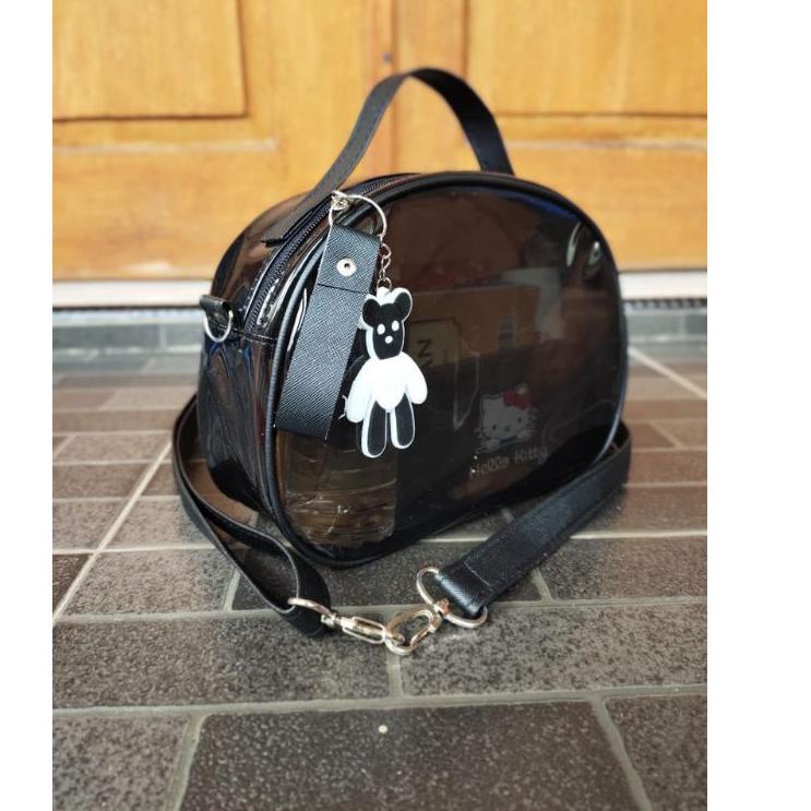 "MHL. 248007" Tas Selempang Wanita Transparan / Tas mika pvc anisa (free gantungan)