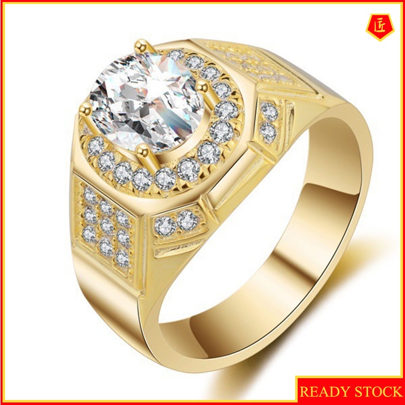 [Ready Stock]Men's Gold Ring Fashion Personality