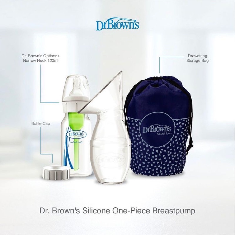 Dr.Brown's Milkflow Silicone BreastPump w/ 120ml PP Opt+ Bottle/POMPA ASI SILICONE