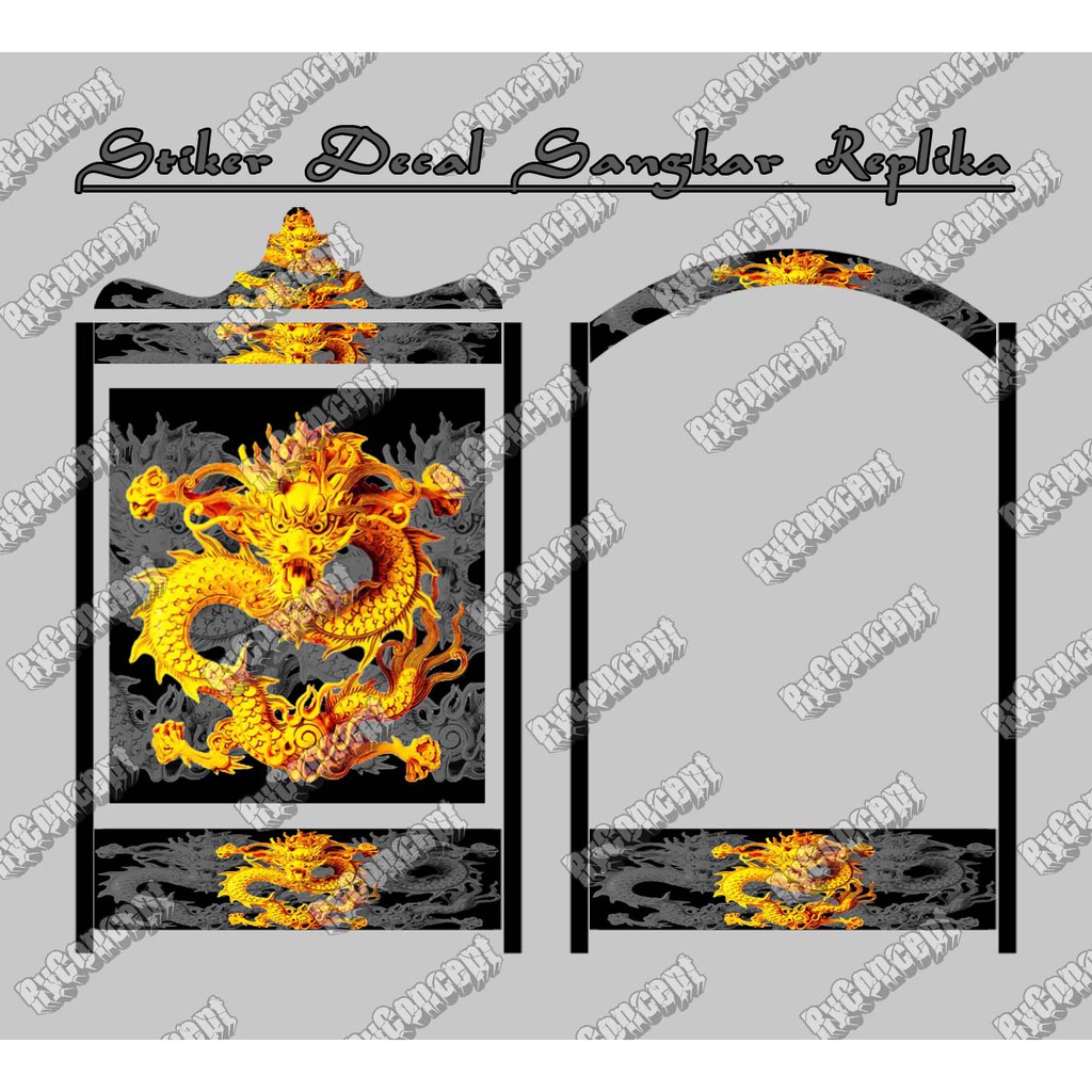 Stiker Decal Sangkar Sangkar Replika/gepeng, Dragon