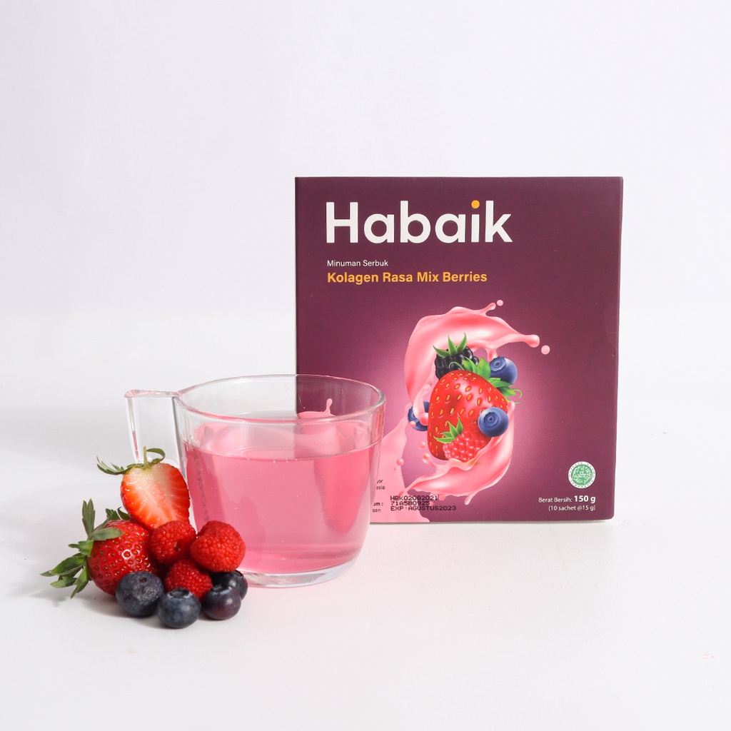 

Habaik Kolagen Rasa Mix Berries - 1 Box (10 Sachet) | Habaik Minuman Kolagen