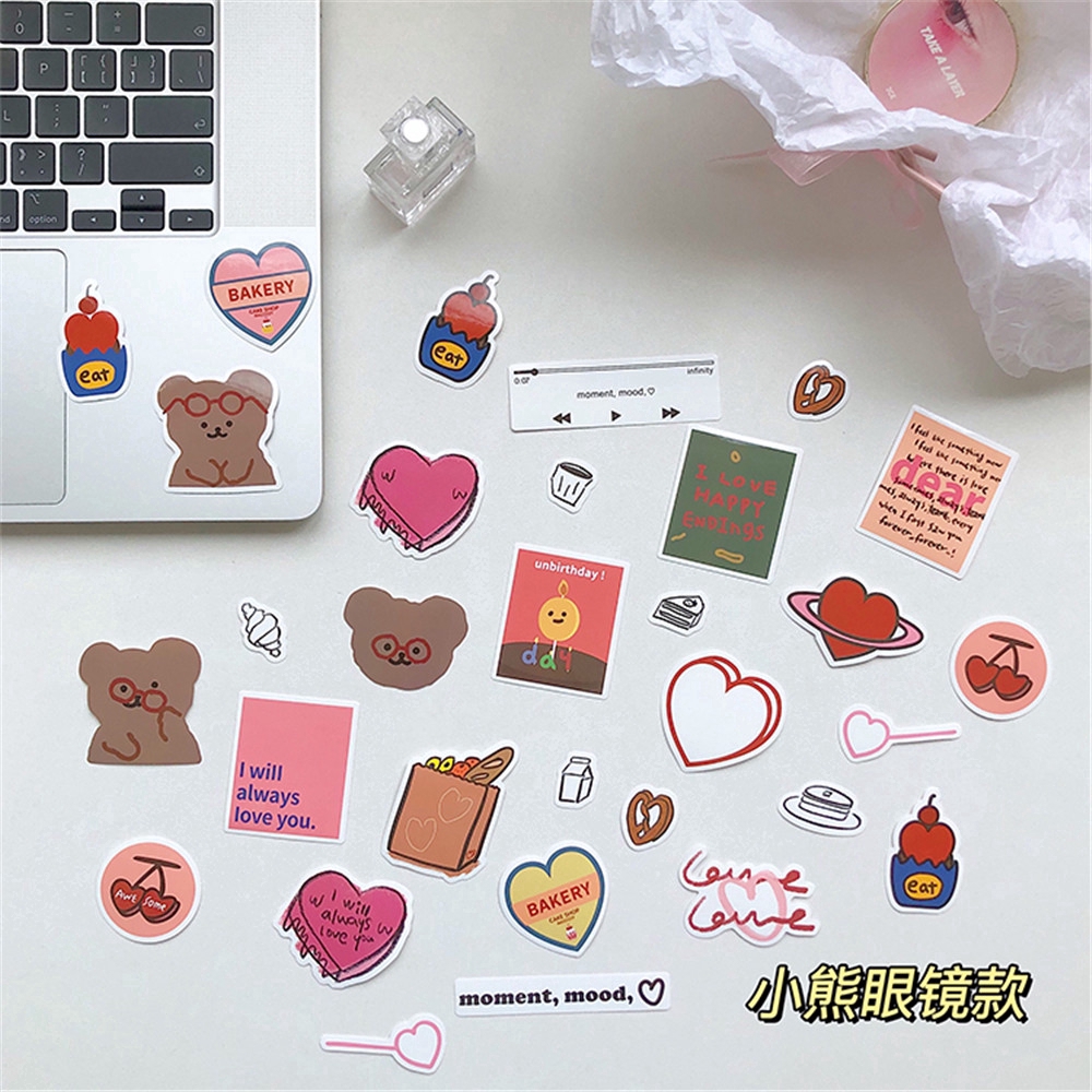 60 Pcs/pack Cute Heart Stickers Scrapbooking Decorative Sticker Korean DIY Diary Album Stick