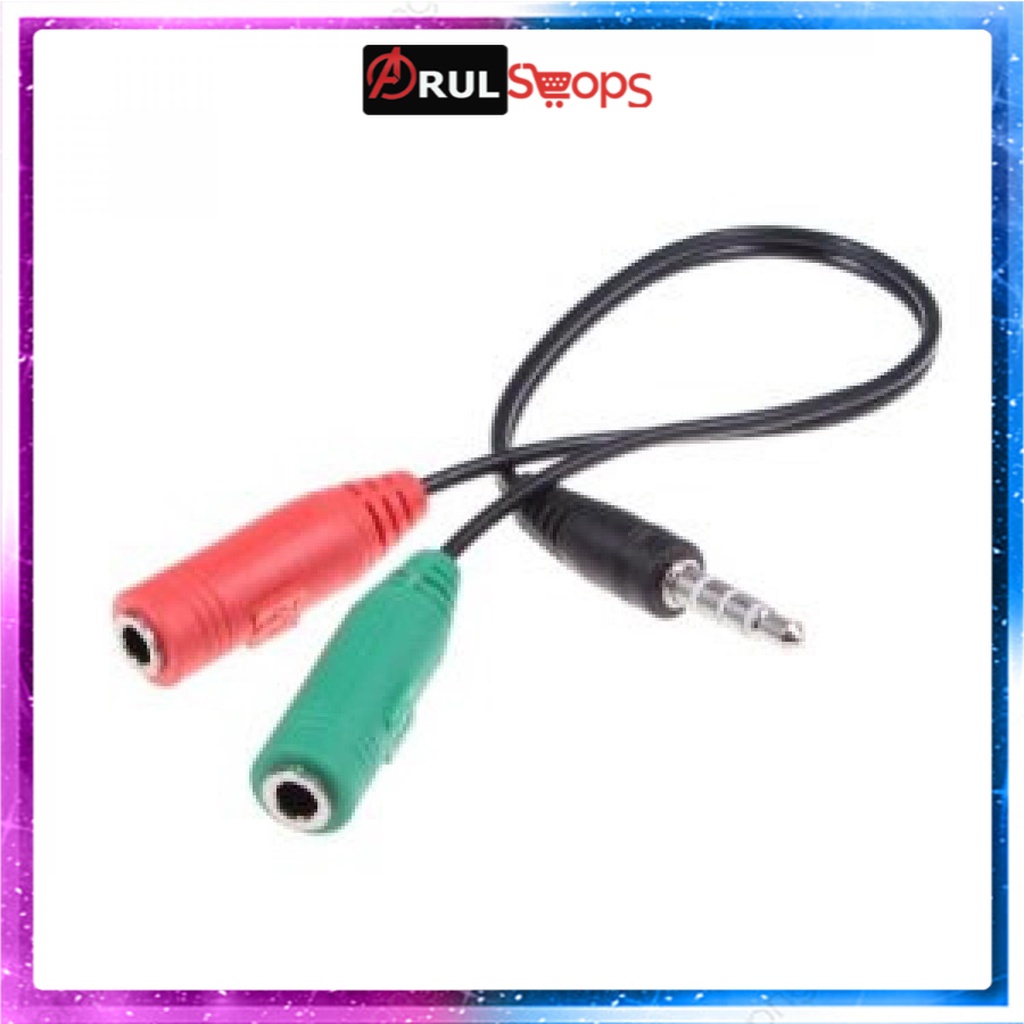 Splitter Audio Cable 3.5mm Male to 3.5mm HiFi Mic Headphone - AV123