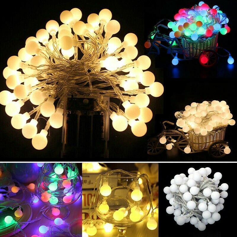 10 / 20 / 30 / 50 Lampu Natal / Kabel LED Bentuk Bola untuk Pesta Pernikahan / Outdoor