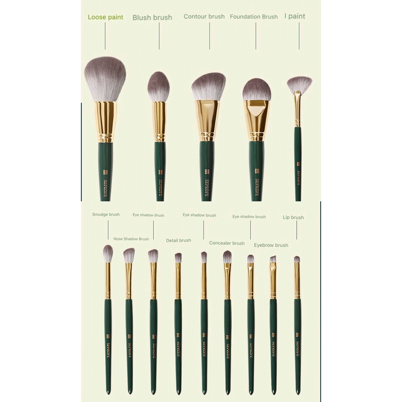 14pcs / set brush Makeup Dengan Tas Penyimpanan