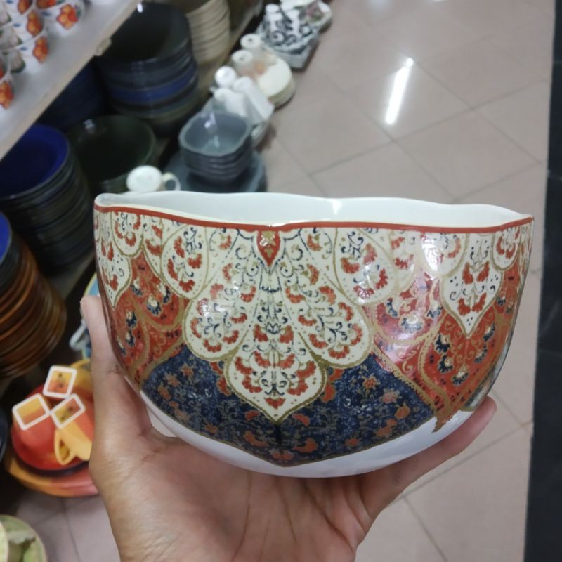 MAROKO BOWL MANGKOK MANGKUK KERAMIK SANGO MOTIF MAROCO MAROCCO VINTAGE JADUL DEKOR DAPUR CANTIK