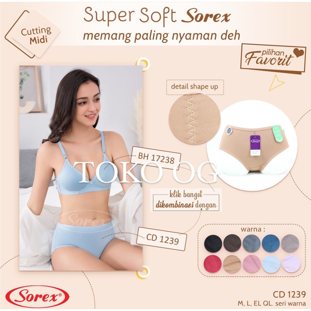 (3 PCS) CELANA DALAM WANITA SOREX 1257 MINI 1239 MIDI BESTSELLER SUPERSOFT TOKO OG TERMURAH