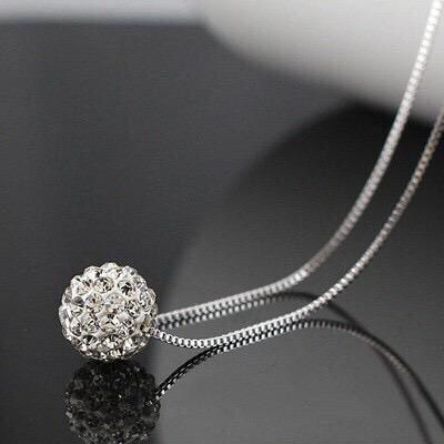 *ALIBABA1688*Kalung Stainless Crystal Bentuk Bola Diamond / Titanum Crystal Jewelry B15