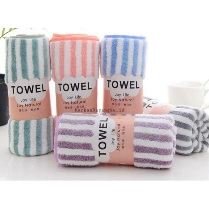 handuk mandi dewasa jumbo import motif salur kecil microfiber ukuran 140x70cm handuk murah import