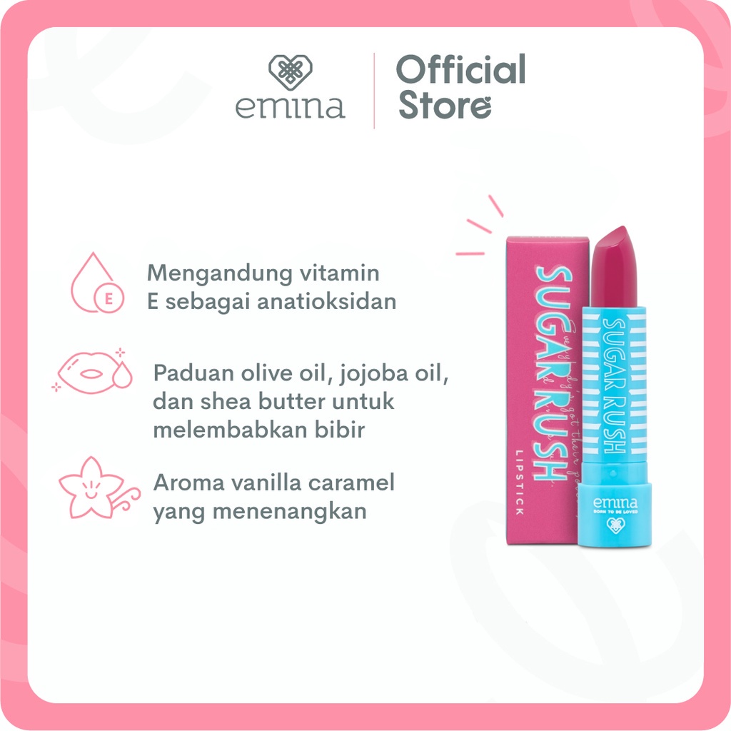 Emina Sugar Rush Lipstick 3.8g | Lipstik