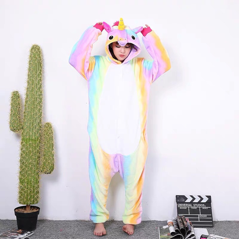 KOSTUM UNICORN RAINBOW KUDA PONY ONESIE PIYAMA COSPLAY BAJU TIDUR 1