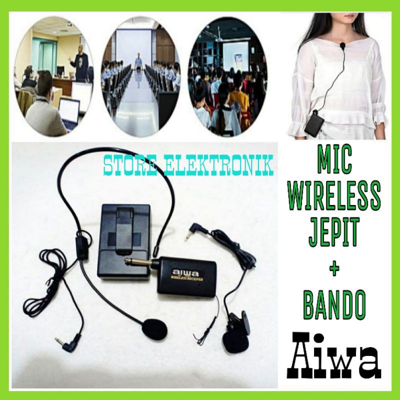 Mic Wireless Imam Jepit Clip On Di Baju / Mic Wireless Bando Aiwa