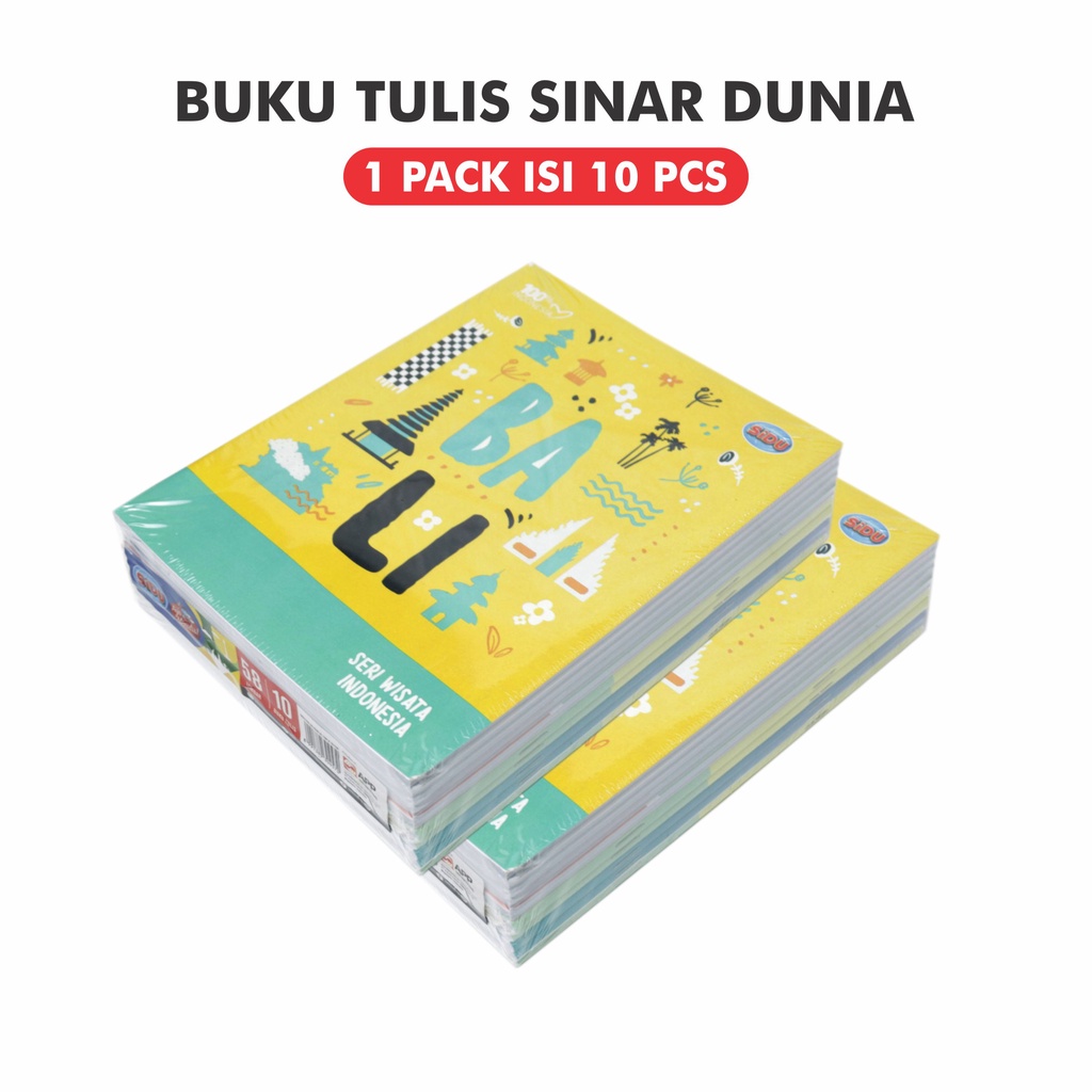 

Buku Tulis Sidu 58 lembar / Buku Sidu 58 lembar Buku Tulis Sinar Dunia Jual 1 Pack Isi 10 Buku