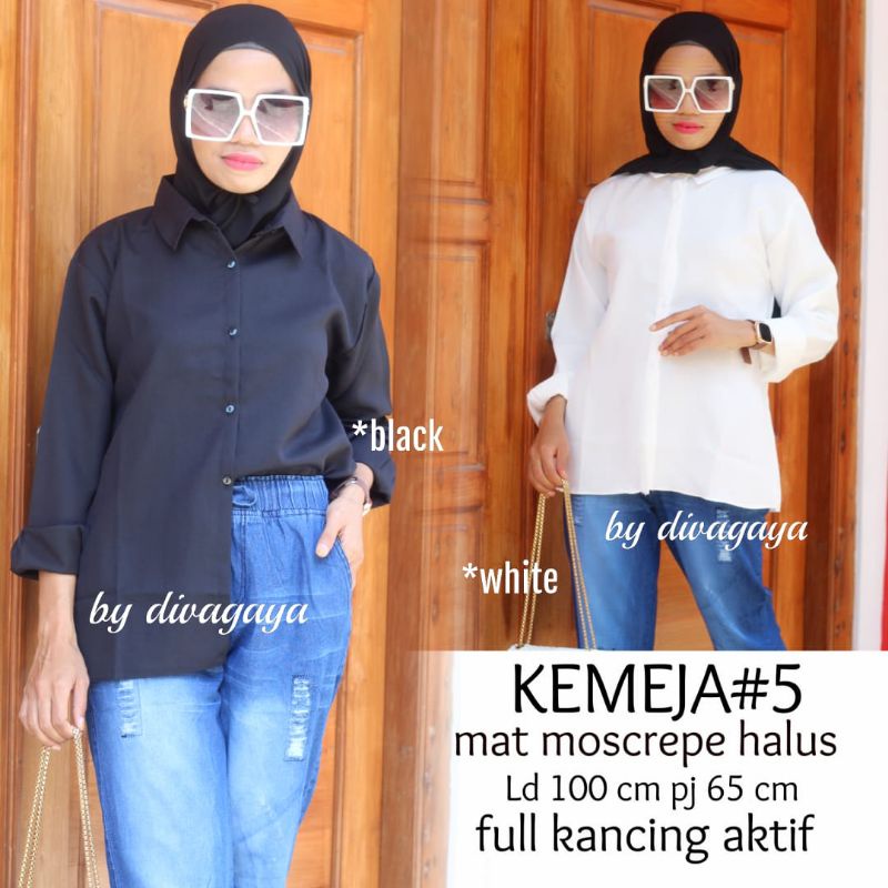 KEMEJA HITAM PUTIH MODEL BARU KANCING AKTIF