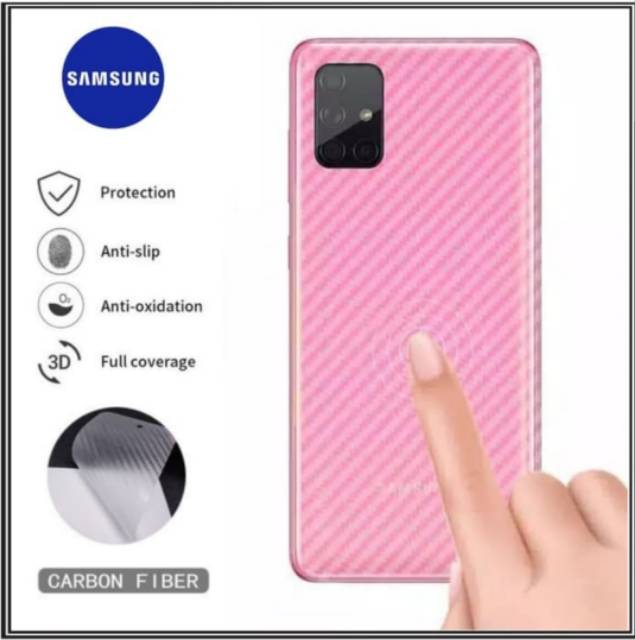 Garskin carbon SAMSUNG A32/A52/A52s/A22/A03s/A72/A51/A71/A02s/A02/A11/A21s/A12/A01 core - antigores pelindung belakang back skin