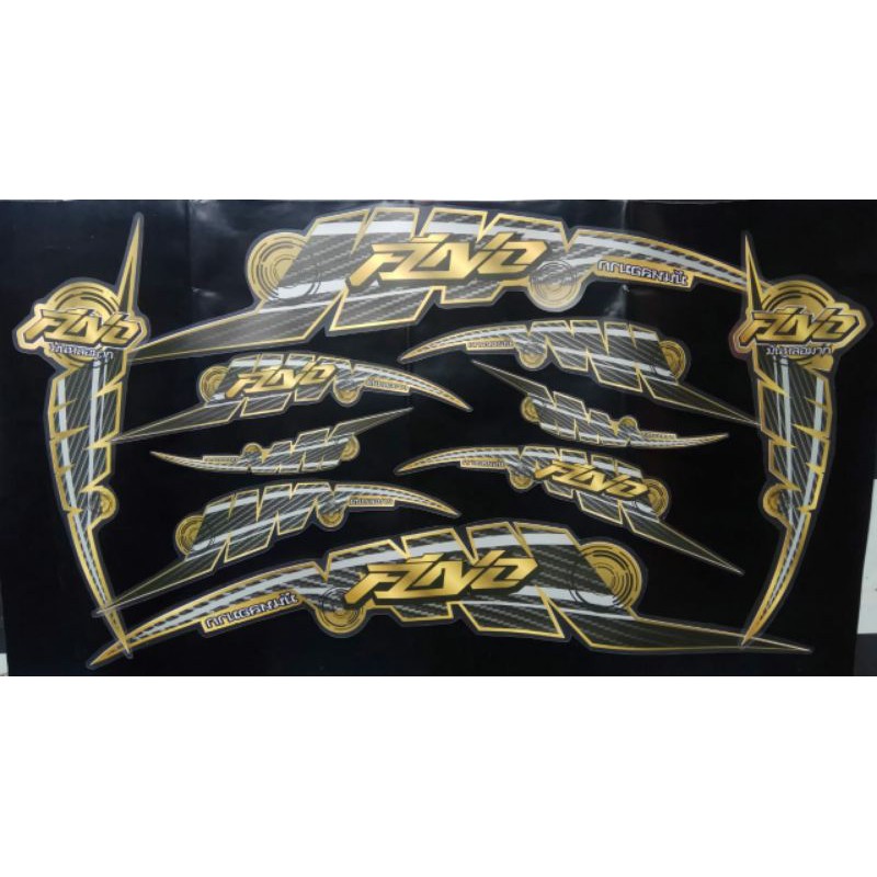 STRIPING FINO FI/GRANDE 125 TRANSPARAN ZIG-ZAG KARBON GOLD