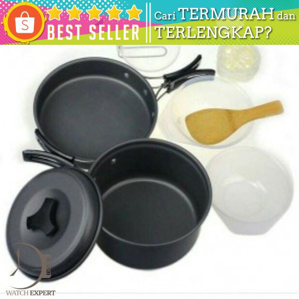 Panci Masak Cooking Set Outdoor 8 PCS - WH-200 - Black