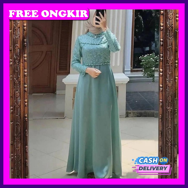 Gamis Syari Remaja Wanita Muslim Terbaru Dress Gamus Syarii Baju Games Fashion Muslim Lebaran Murah 