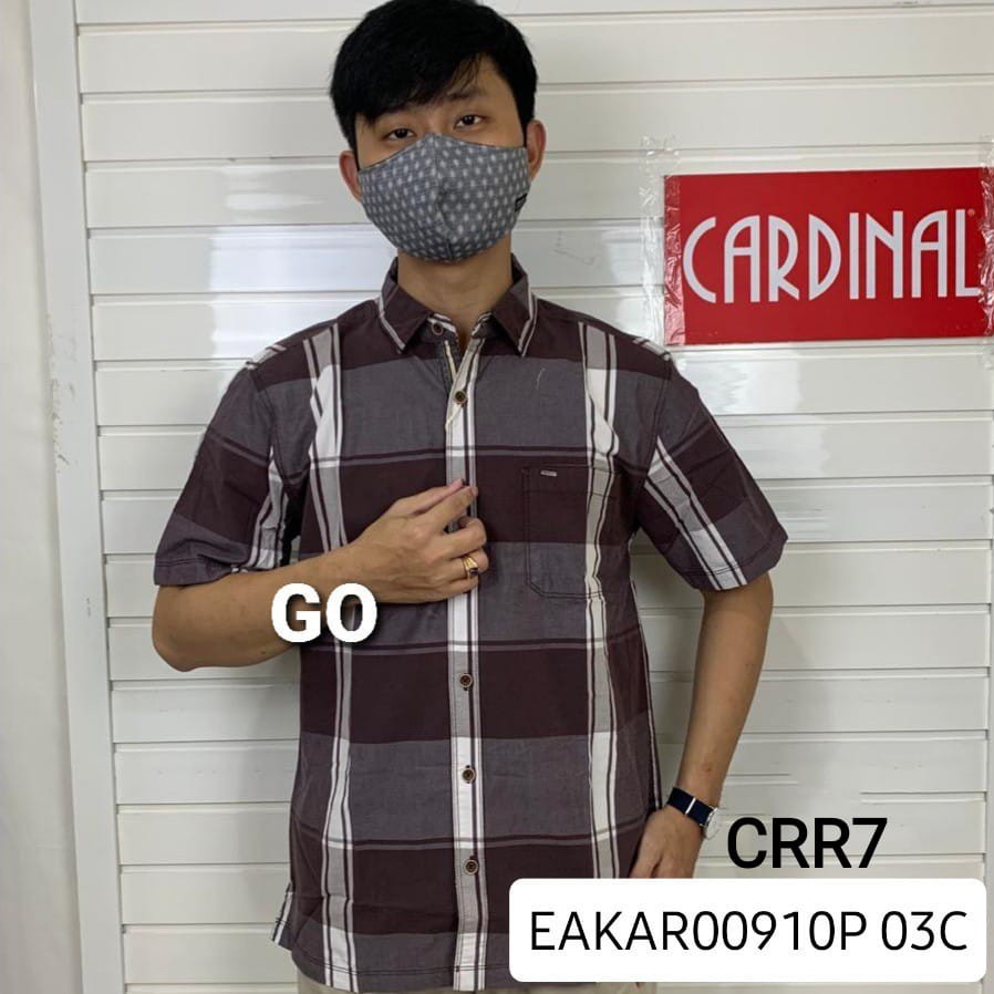 gos CRR CARDINAL KEMEJA CASUAL Hem Pria Baju Cowok Pakaian Pria Lengan Pendek