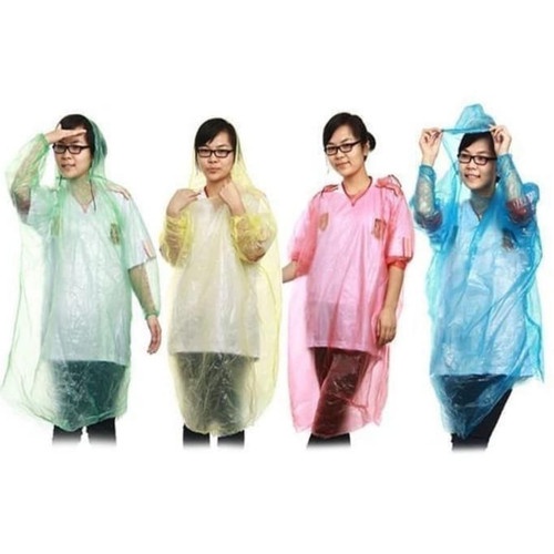 JAS HUJAN PLASTIK SEKALI PAKAI / JAS HUJAN PONCHO DISPOSABLE EMERGENCY RAINCOAT