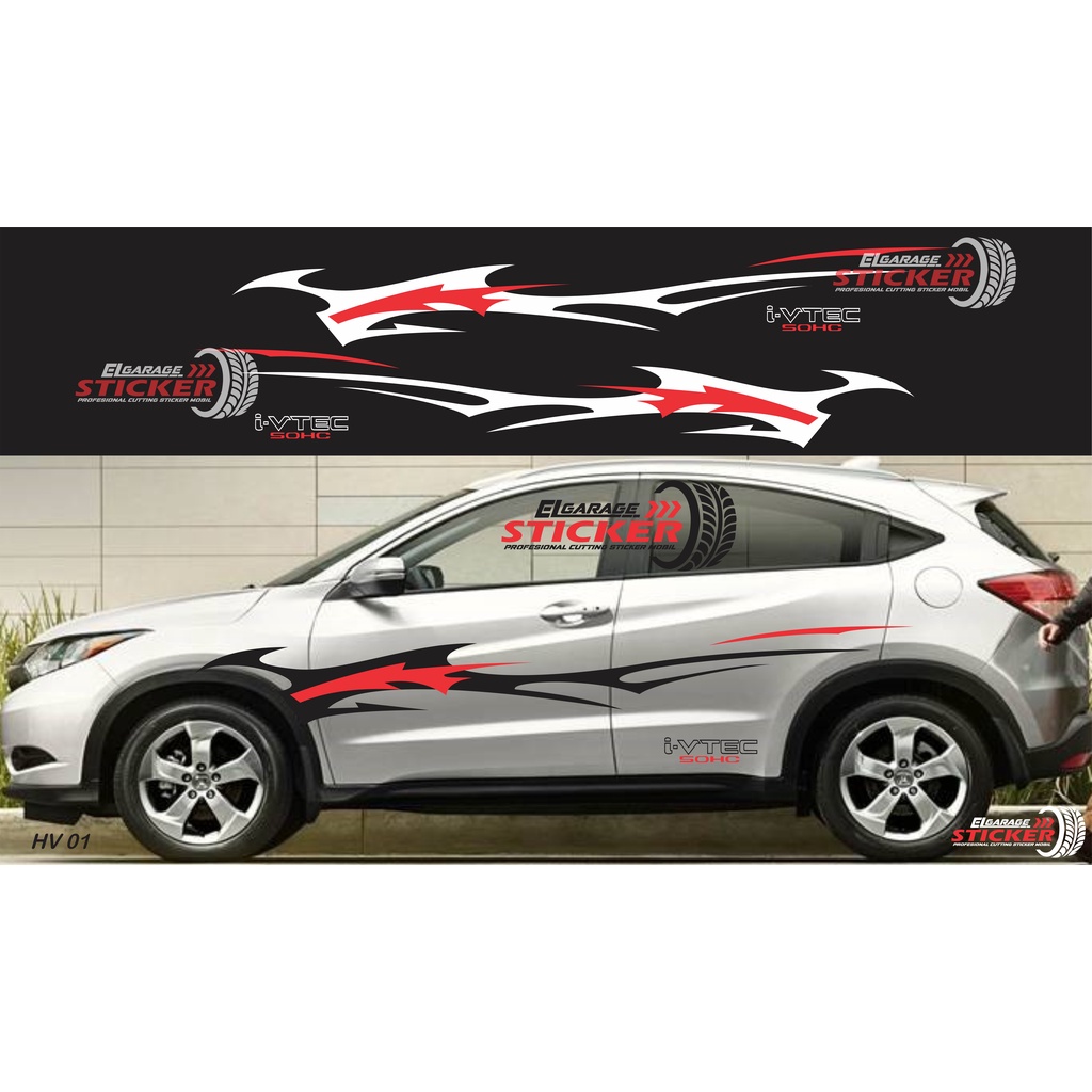 Stiker mobil hrv cutting stiker mobil hrv brv crv terbaru stiker body samping universal