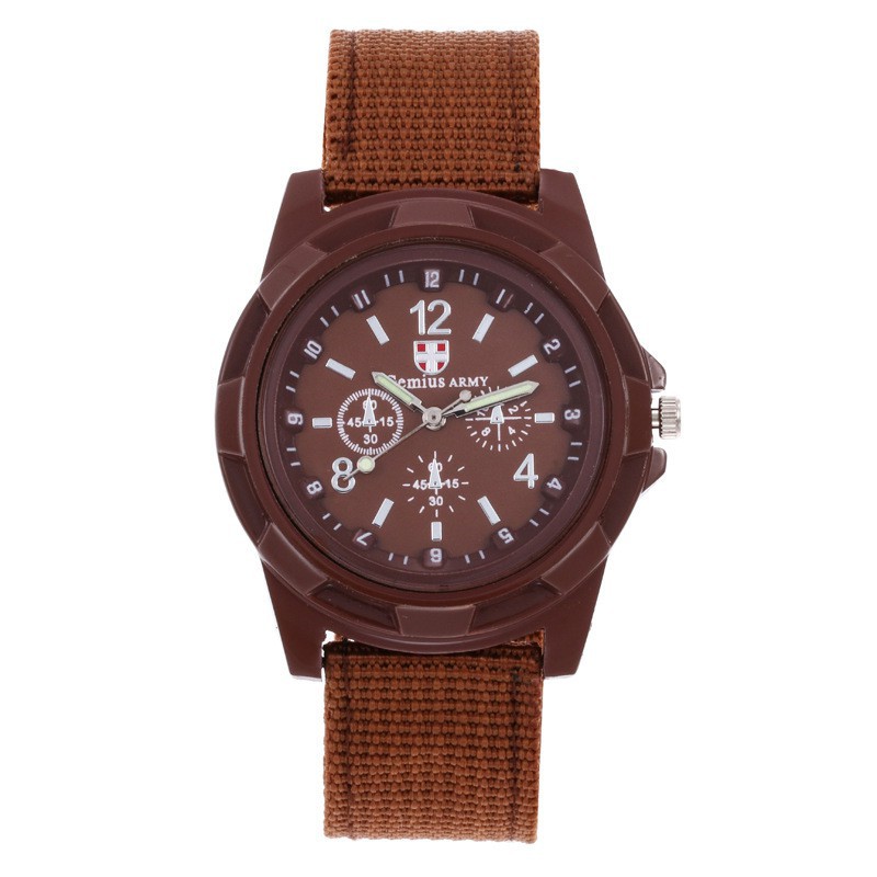 ELFYDO J170 Jam Tangan Pria GEMIUS ARMY TALI BAHAN/CANVAS-Gemius Jam Tangan Pria Militer Sport Strap Ru