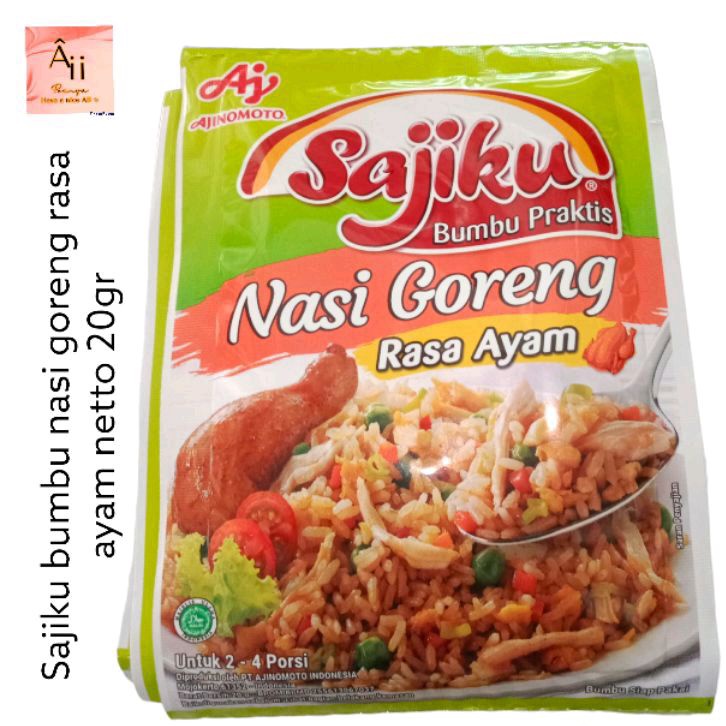 

1renteng bumbu nasi goreng rasa ayam 20gr x 10sachet bumbu praktis