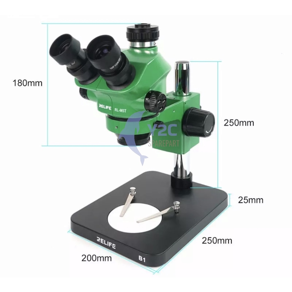 MIKROSKOP TRINOCULAR RELIFE RL-M5T-B1 + LAMPU LED / MICROSCOPE / ALAT SERVIS SERVICE HP