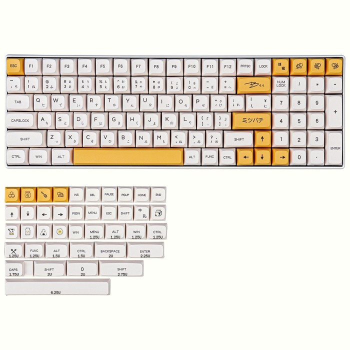 KEYCAPS PBT HONEY AND MILK XDA PROFILE MECHANICAL KEYBAORD SUBLIM - JAPAN ROOT