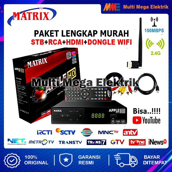 (DIFA) SET TOP BOX TV DIGITAL MATRIX APPLE DVB T2 EWS HD / SET TOP BOX TV DIGITAL MATRIX / ALAT TV DIGITAL SET TOP BOX / STB TV DIGITAL MATRIX / SET TOP BOX DIGITAL / SET BOX TV / SET BOX TV DIGITAL