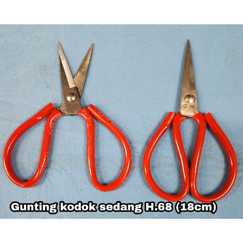 Gunting Kodok H68 (18cm) sedang gagang merah =8.000/1pcs