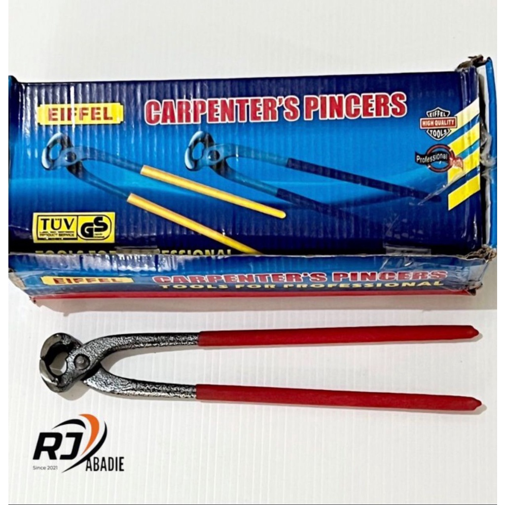 [6PCS] Catut Tang Kakatua GG Karet Carpenter Pincer EIFFEL 10 Inch