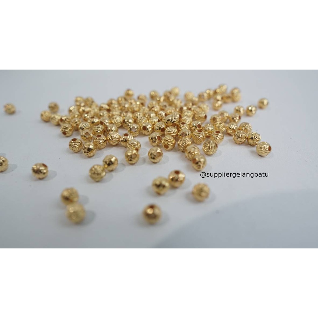 Aksesoris spacer BUNGA BULAT 6mm GOLD pembatas aksesoris gelang kalung