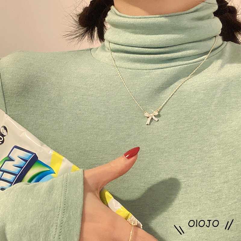 Korea In Wanita Kristal Kupu-kupu Kalung Gadis Ikatan Simpul Rantai Klavikula Wanita Tren Kalung Perhiasan Aksesoris Hadiah - ol