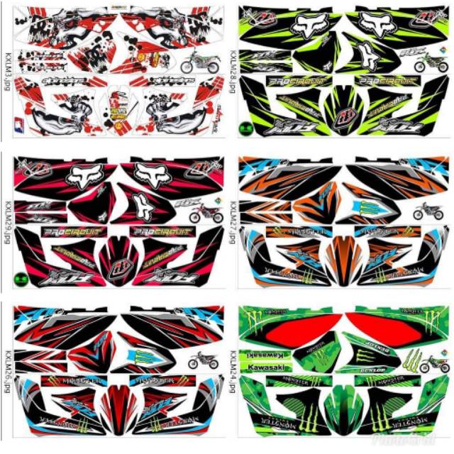 Stiker KLX S / L 150 Variasi Kawasaki Decal Striping Motor List Sticker Skotlet Scotlite